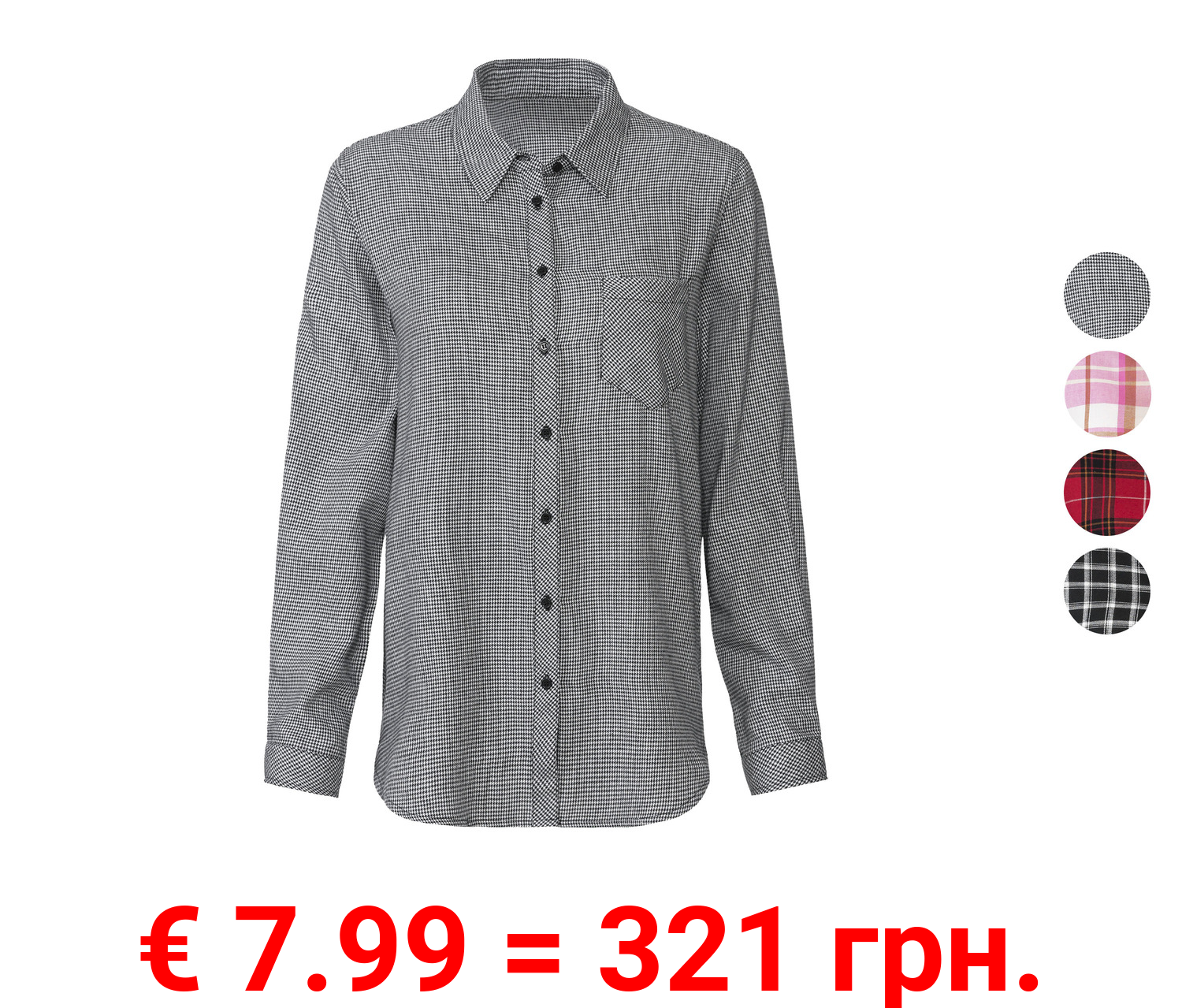 esmara® Damen Flanellhemd aus reiner Baumwolle