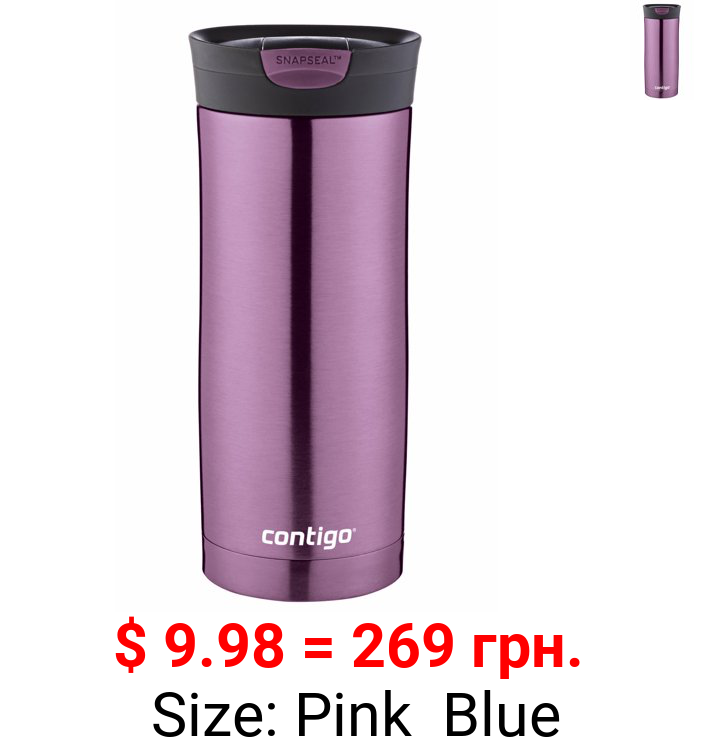 Contigo Couture Snapseal Stainless Steel Travel Mug 16 Oz, Radiant Orchid