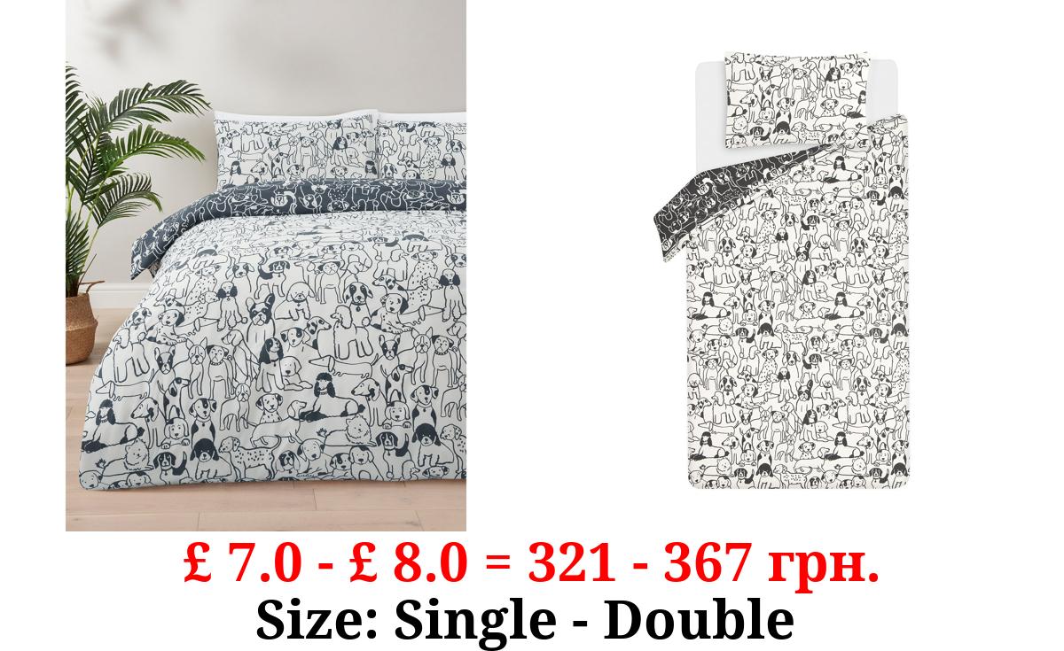 Charcoal Dogs Soft Touch Duvet Set