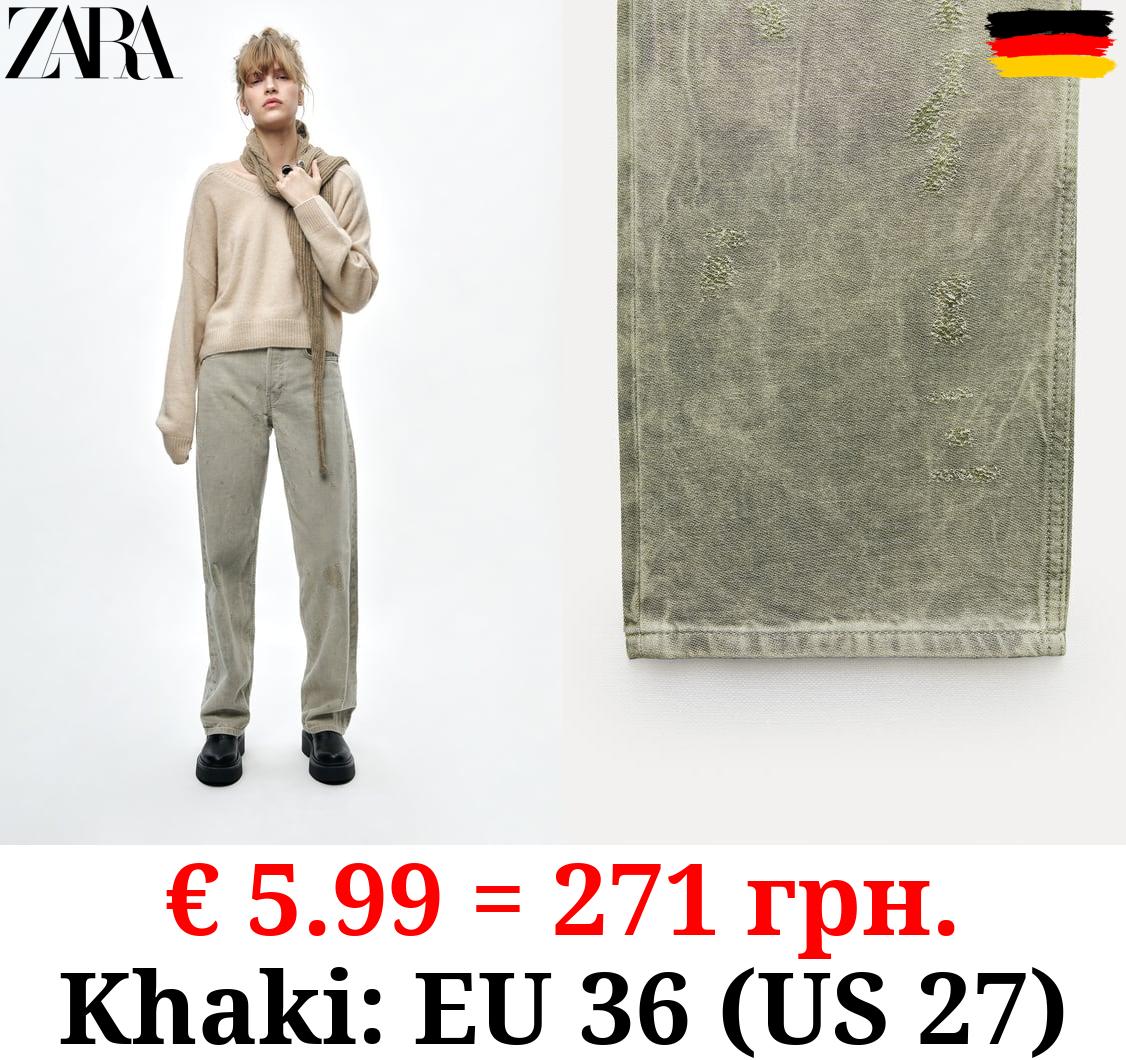 ZW COLLECTION SLIM FIT MID-RISE JACQUARD JEANS