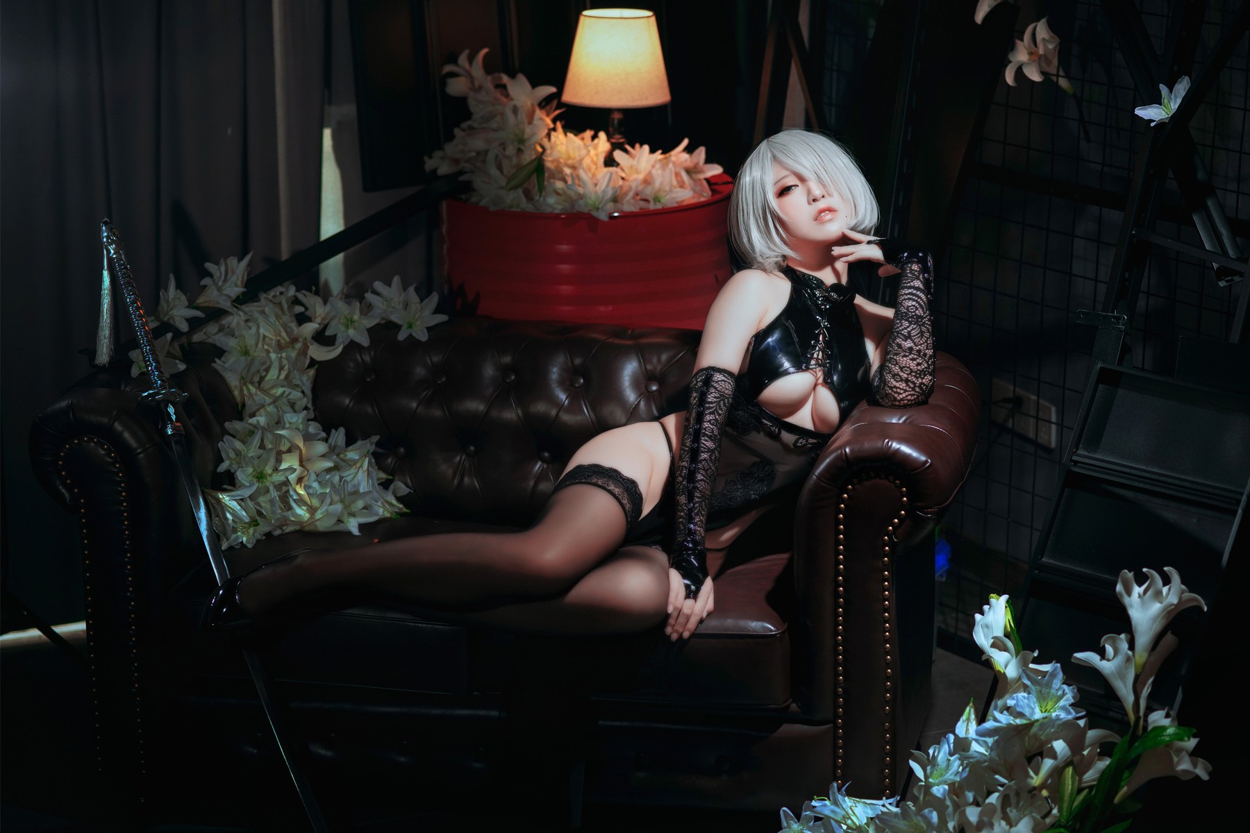 Cosplay 半半子 2B靡烟旗袍 4