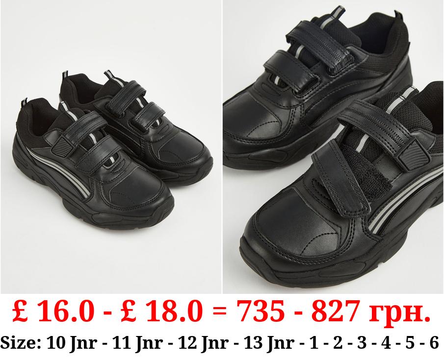 Black Two Strap Sporty Trainers
