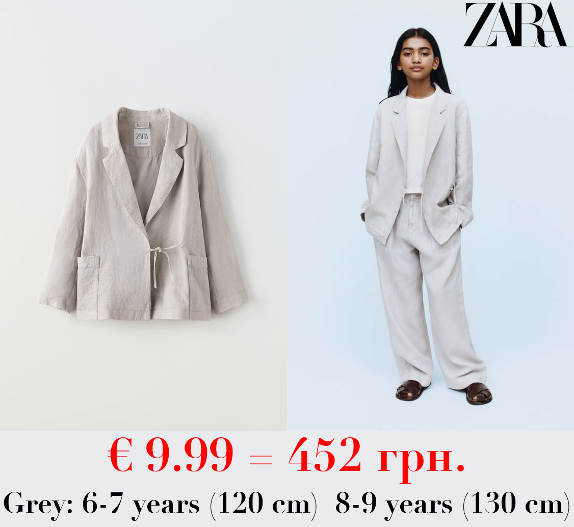 CROSSOVER BLAZER WITH TIE DETAIL