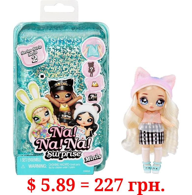Na! Na! Na! Surprise Minis Series 2-4" Fashion Doll - Mystery Packaging with Confetti Surprise, Includes Doll, Outfit, Shoes, Poseable, Great Toy Gift for Kids Girls Boys Ages 4 5 6 7 8+ Years