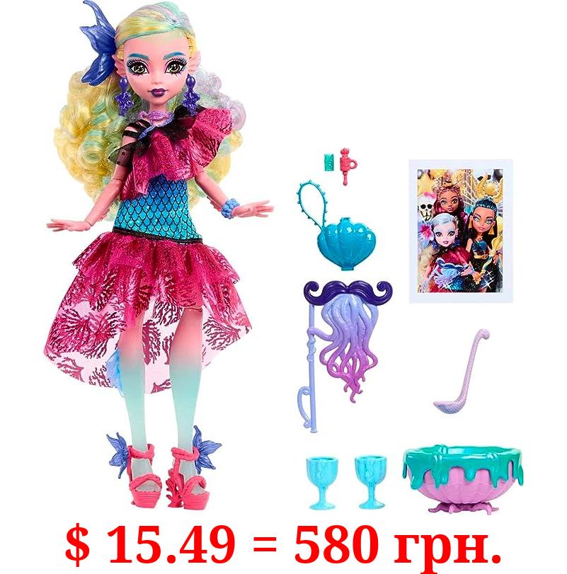 Monster High Lagoona Blue Doll in Monster Ball Party Dress with Themed Accessories Like Balloons