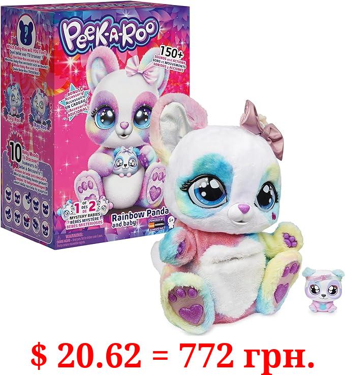 Peek-A-Roo, Interactive Rainbow Plush Toy and Baby with Bonus Bows, Over 150 Sounds & Actions, Kids Toys for Girls Ages 5 and up