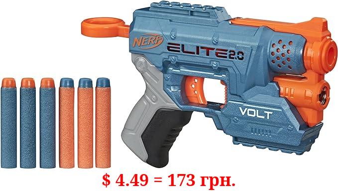 Nerf Elite 2.0 Volt SD-1 Blaster, 6 Official Nerf Darts, 2 Tactical Rails to Customize for Battle, Christmas Stocking Stuffers for Kids Ages 8 and Up