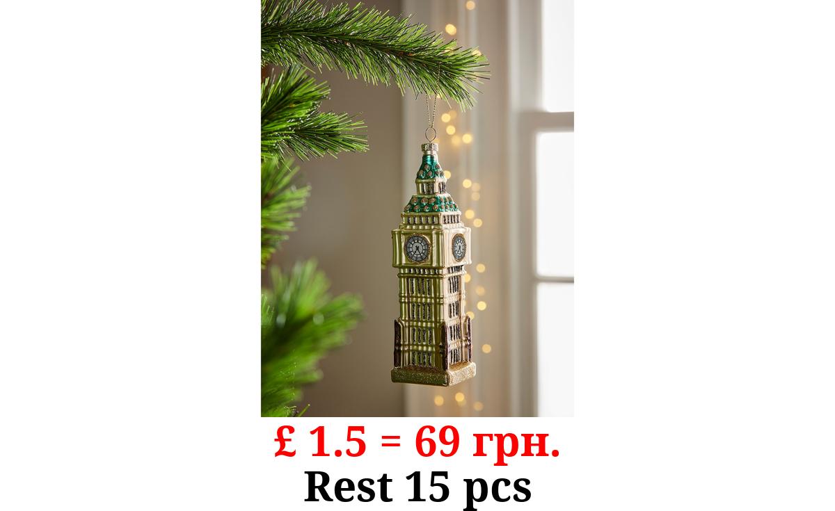 Gold Big Ben Christmas Bauble
