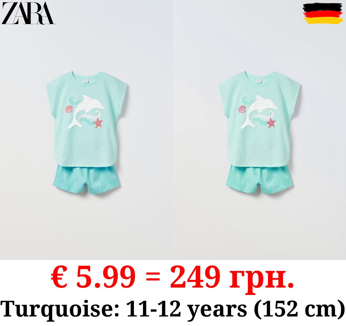 6-14 YEARS/ SEQUINNED DOLPHIN CO ORD