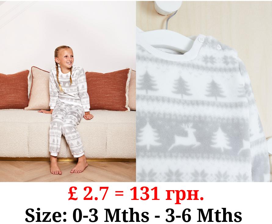 Billie Faiers Grey Fairisle Fleece Pyjamas