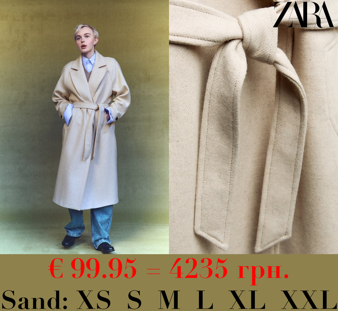 WOOL BLEND BELTED COAT