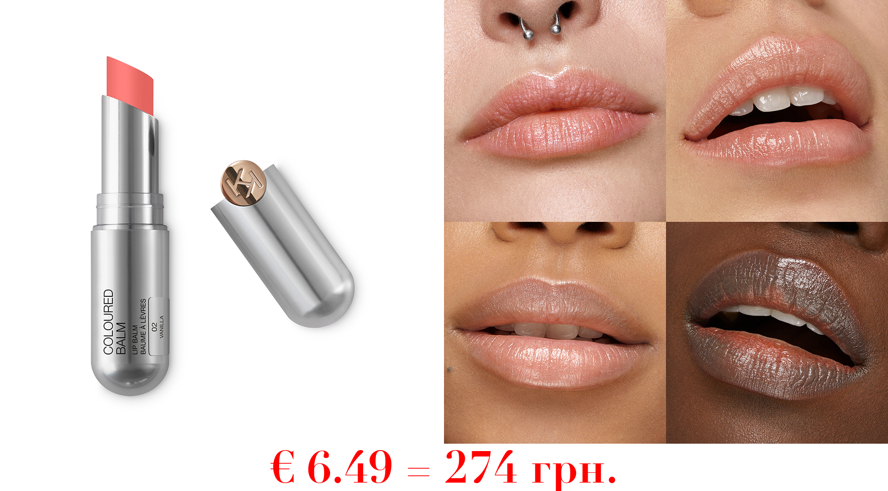 coloured balmFarbiger Lippenbalsam mit feuchtigkeitsspendender Wirkung und angenehm fruchtigem Aroma