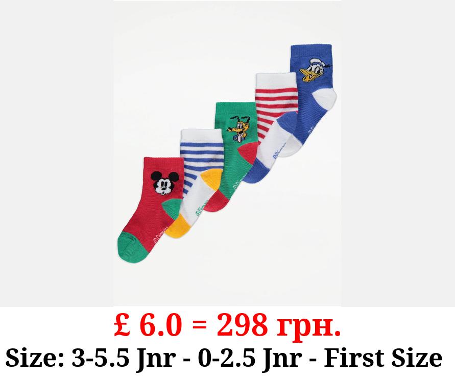 Disney Mickey Pluto and Donald Duck Socks 5 Pack