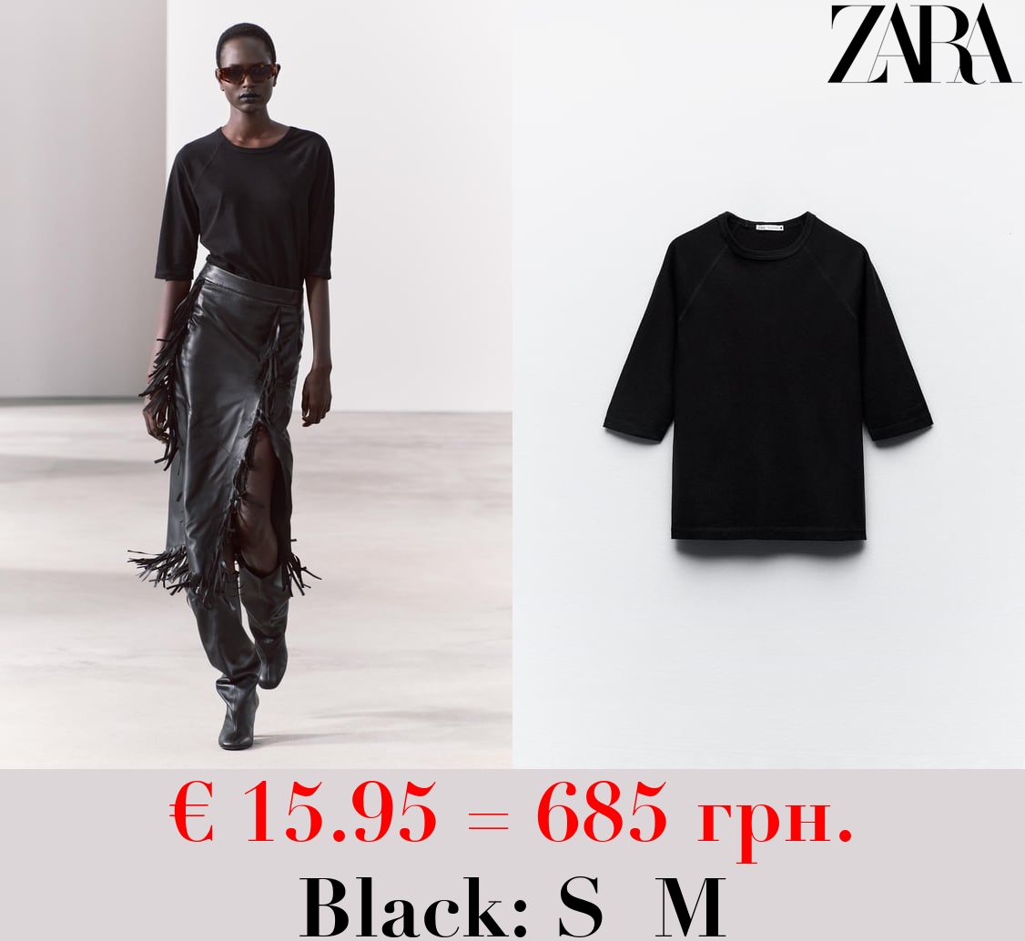 COTTON AND LINEN BLEND T-SHIRT