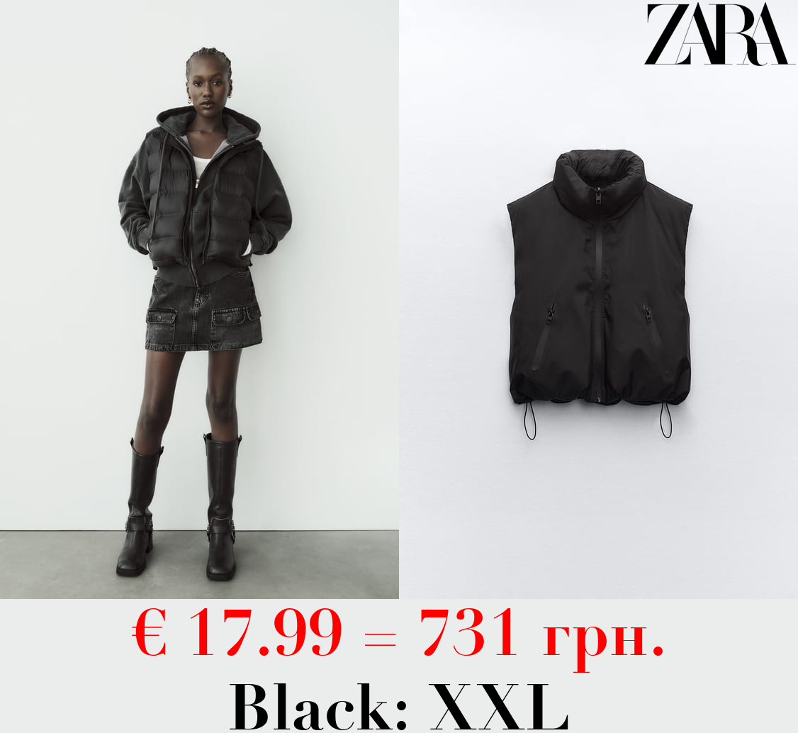 WATER-REPELLENT REVERSIBLE CROPPED GILET