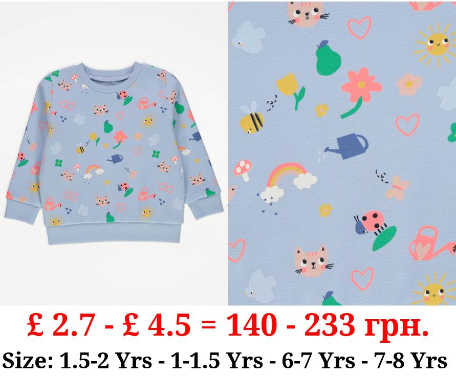 Pale Blue Gardening Rainbow Sweatshirt