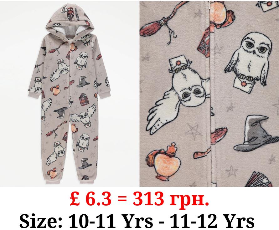 Harry Potter Stone Hedwig Fleece Onesie