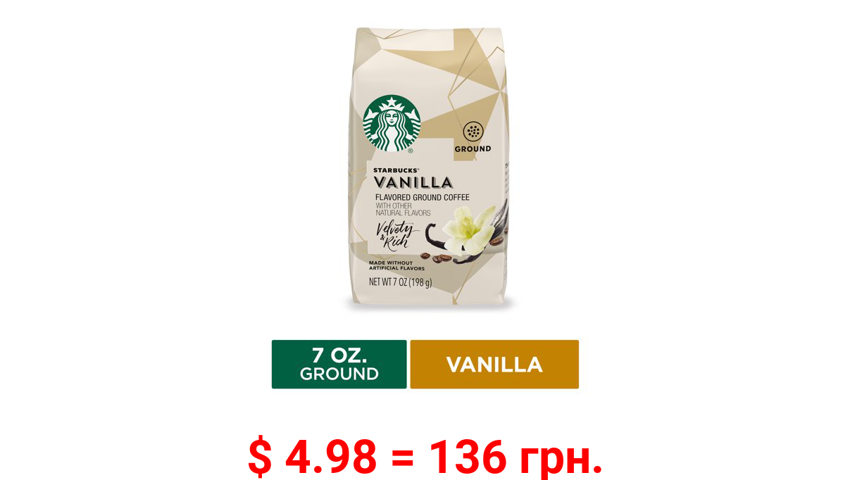 Starbucks Vanilla, Light Roast, Ground Coffee, 7 Oz