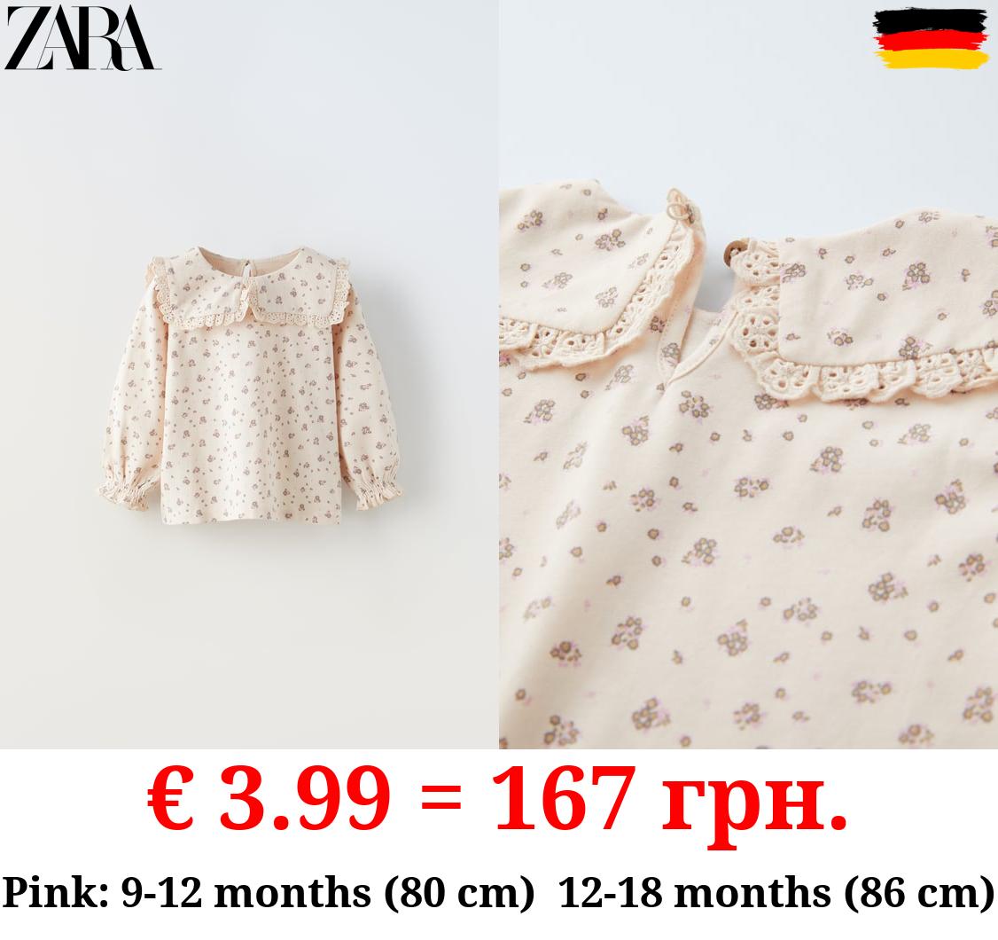 FLORAL PRINT BLOUSE WITH COLLAR