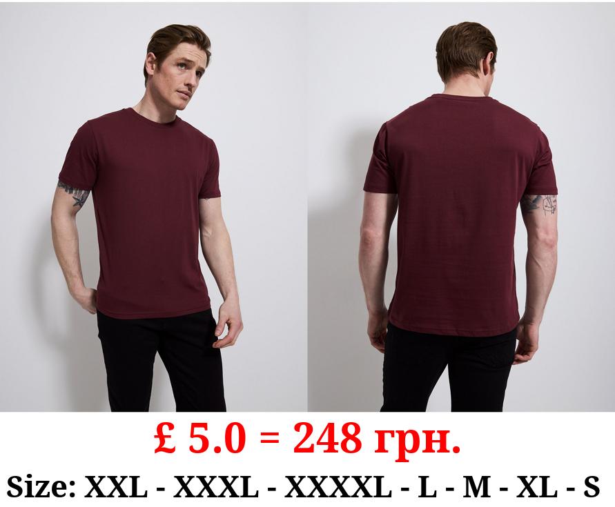 Burgundy Crew Neck T-Shirt
