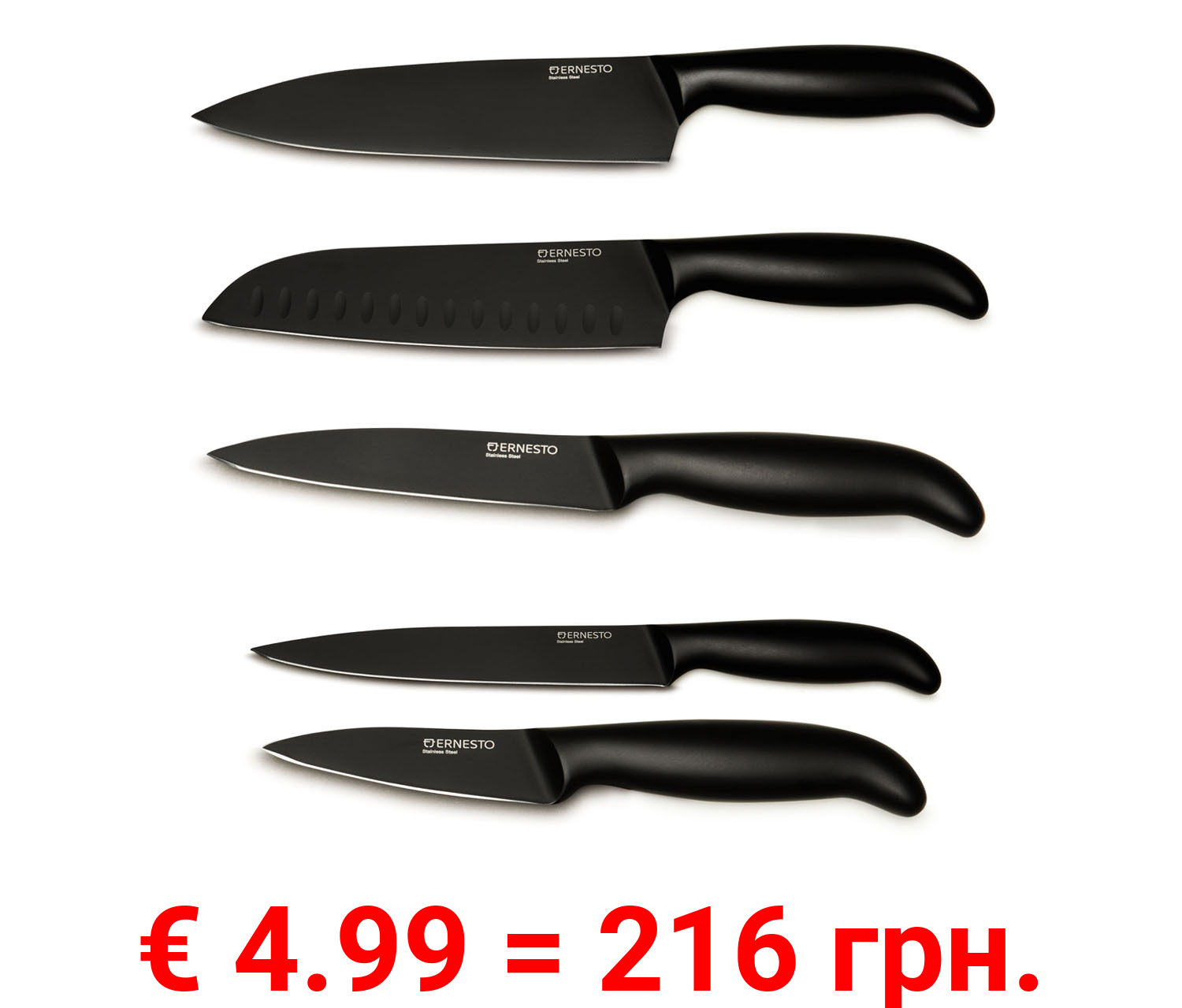 ERNESTO® Edelstahl Messer, mit ergonomischem Griff