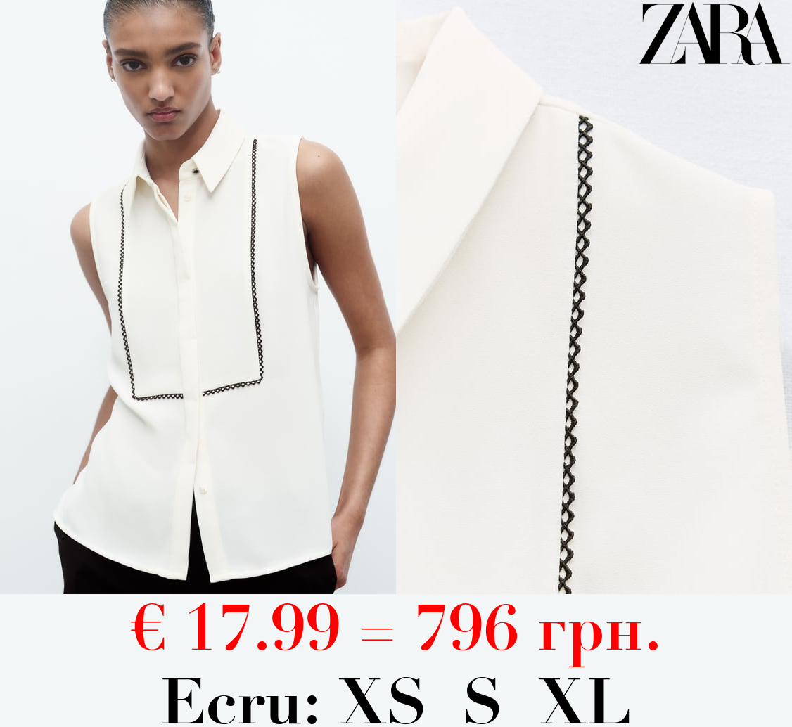 BLOUSE WITH LACE TRIM