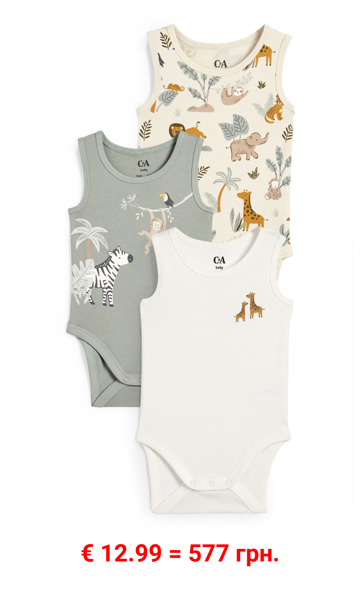 Multipack 3er - Dschungel - Baby-Body