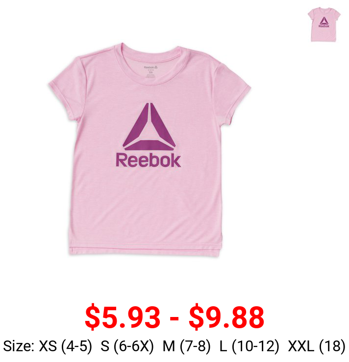 Reebok Girls Short Sleeve T-Shirt, Sizes 4-18