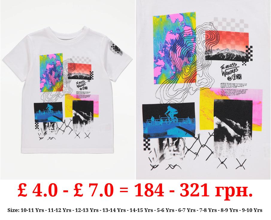 White Rectangle Graphic T-Shirt