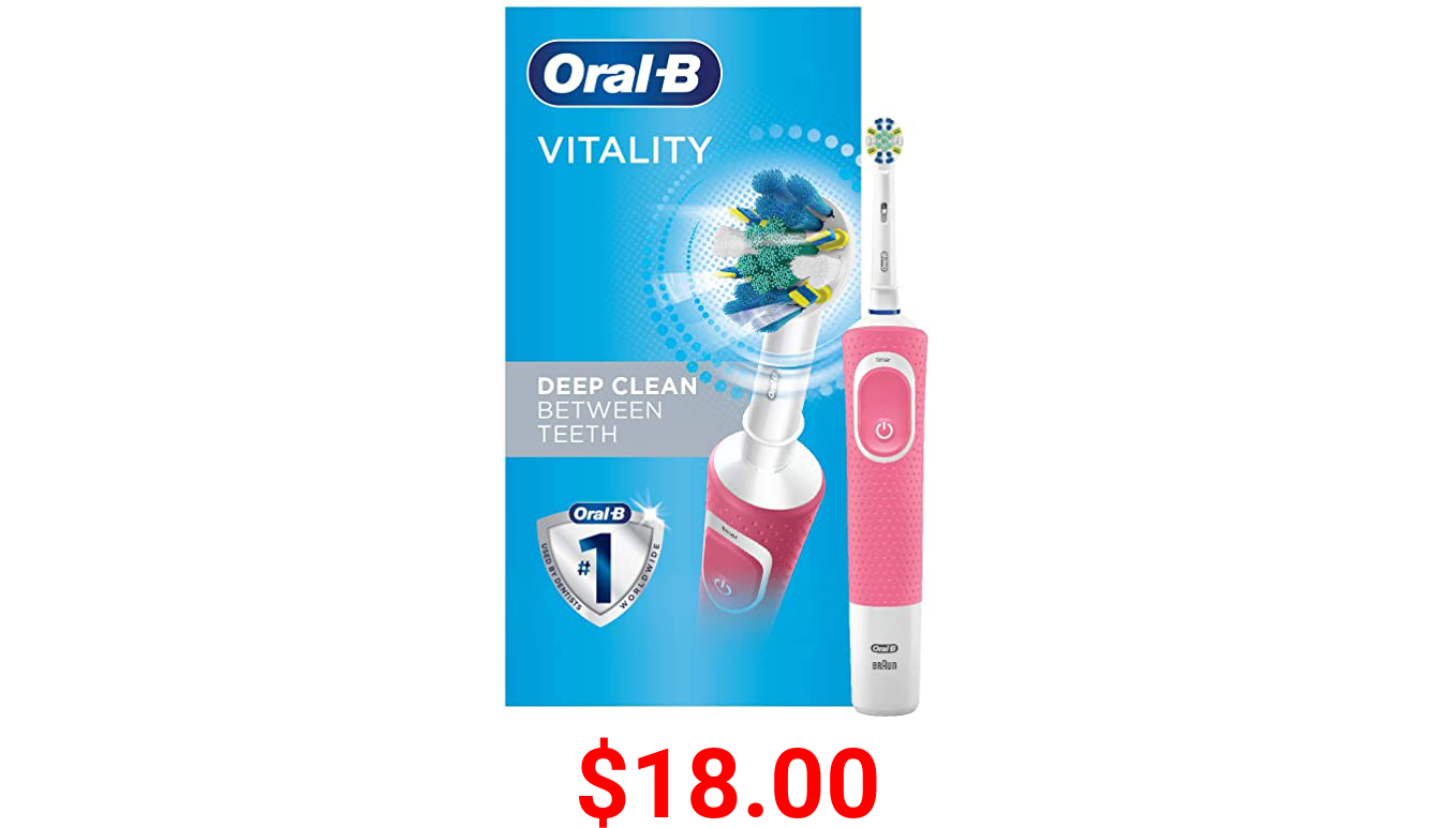 Oral-B Vitality FlossAction Electric Toothbrush with Replacement Brush Head, Pink