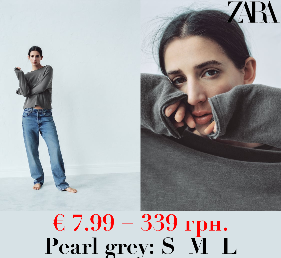 VINTAGE-EFFECT T-SHIRT WITH LONG SLEEVES