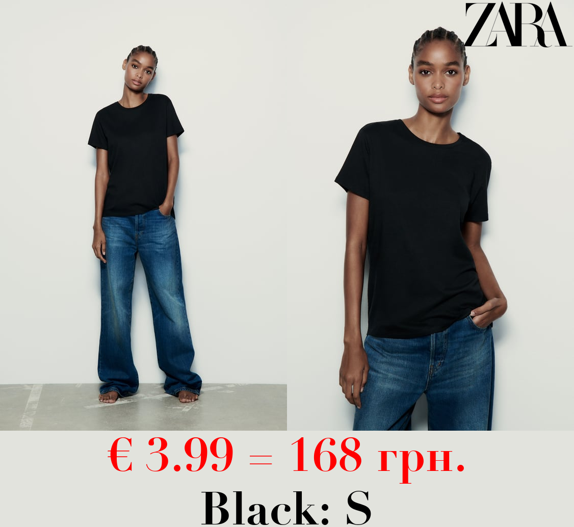 BASIC T-SHIRT WITH ASYMMETRIC HEM