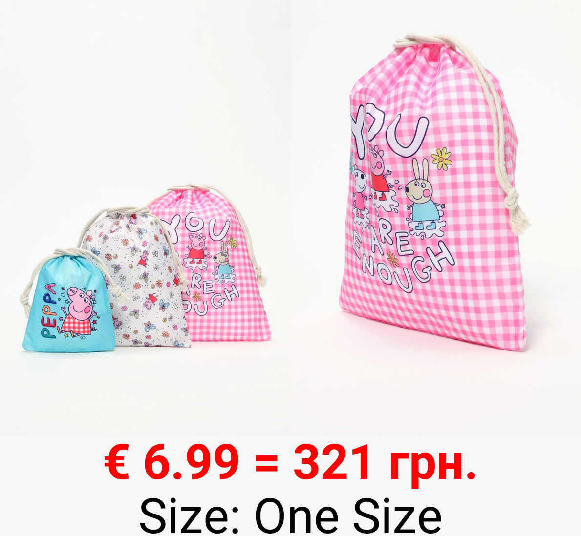 Pack of 3 Peppa Pig™ floral bags