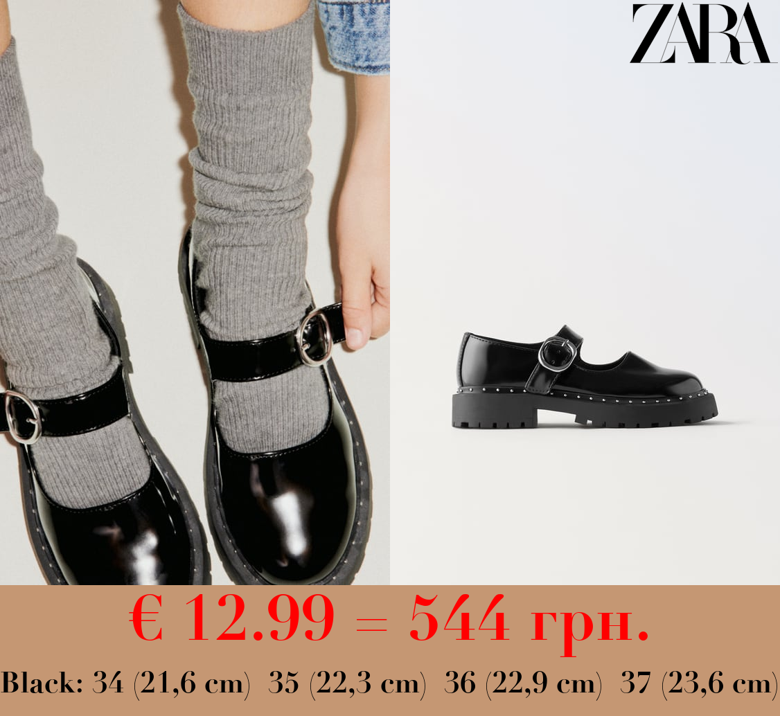 STUDDED MARY JANES WITH TRACK SOLES