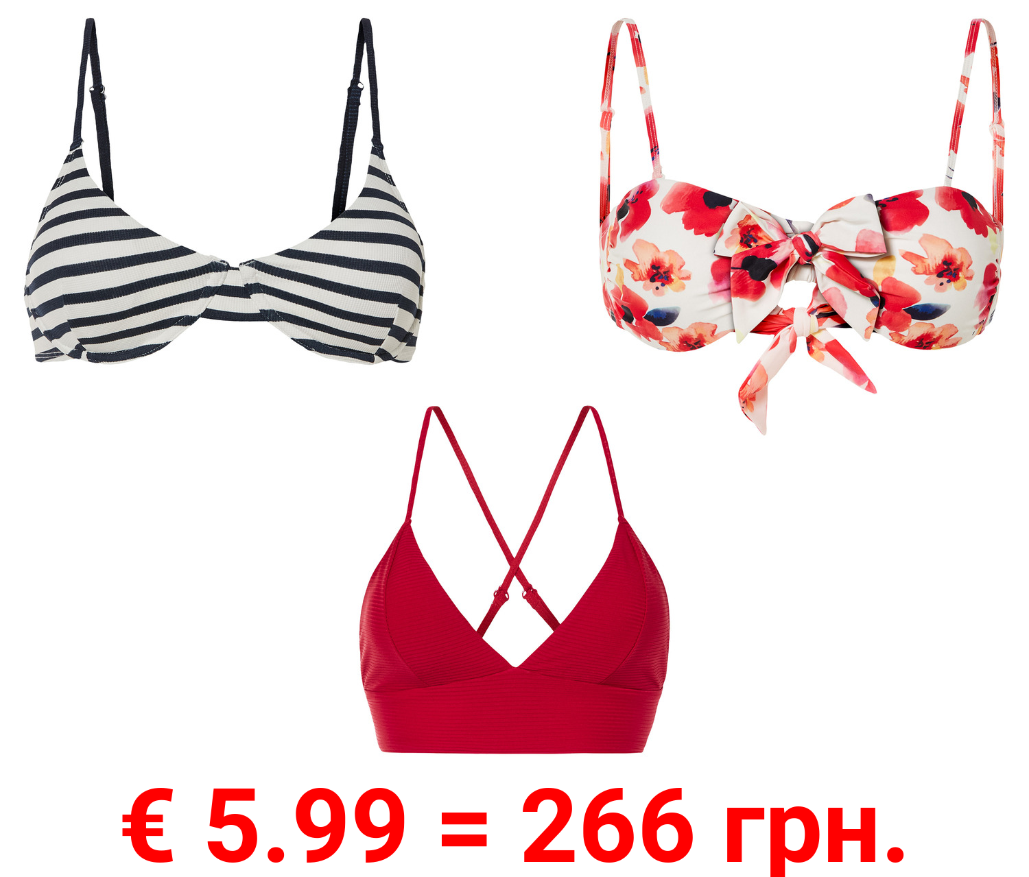esmara® Damen Bikini-Oberteil mit verstellbaren Trägern