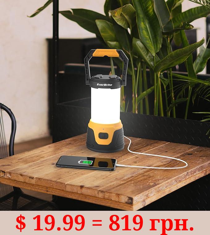 EverBrite Rechargeable LED Camping Lantern with Power Bank Function, 1000 Lumens Camping Lights, 5 Lighting Modes, Ideal for Power Outages, Emergencies, Hurricane, Home and More