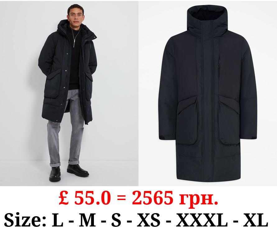 Black Longline Padded Coat
