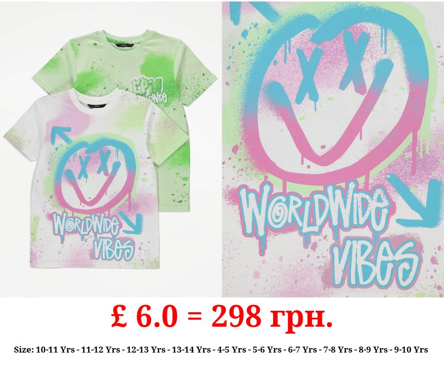 Graffiti Smiley T-Shirts 2 Pack