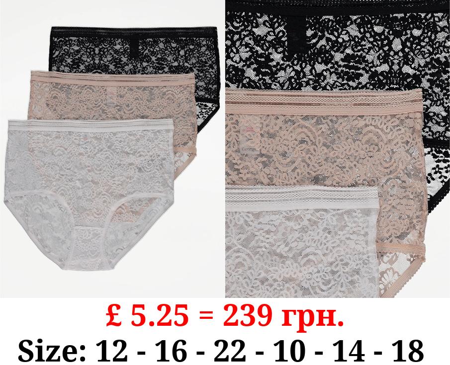 Lace Full Briefs 3 Pack