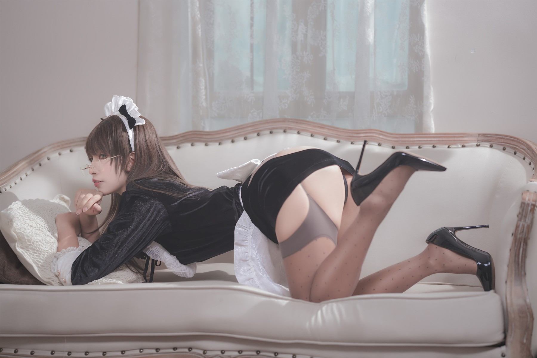 Cosplay 薇薇weiwei 丝绒女仆 20