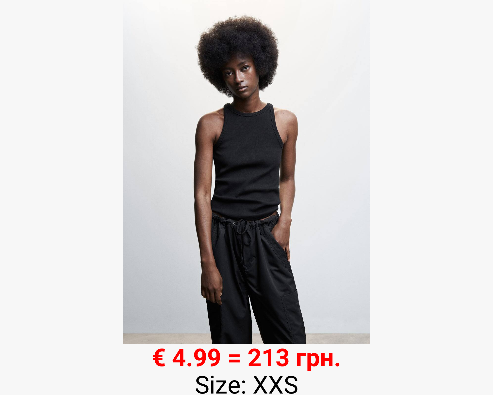 Top canalé algodón