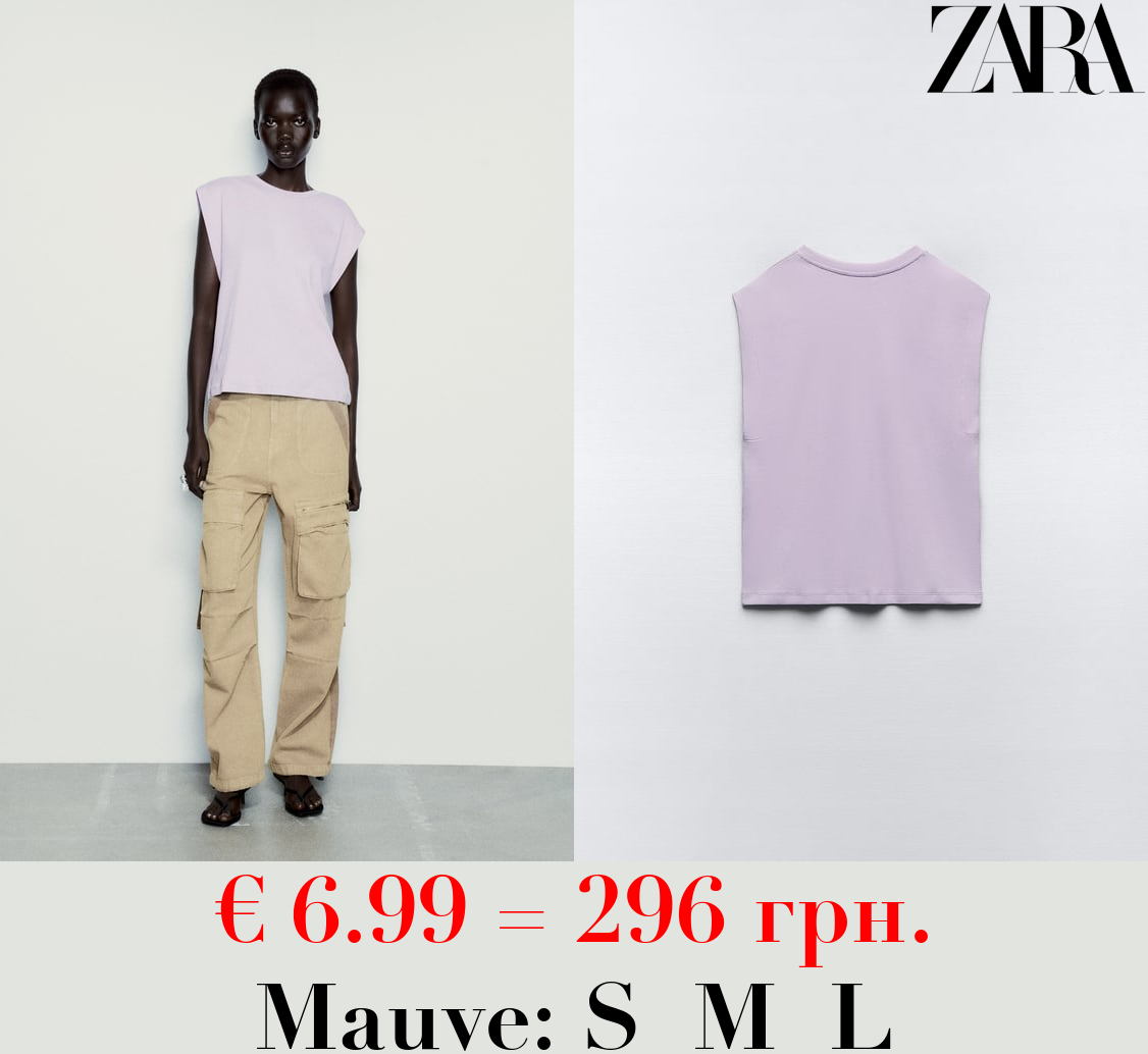 RIBBED DROP SLEEVE T-SHIRT