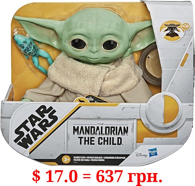 STAR WARS The Child Talking Plush Toy with Character Sounds and Accessories, The Mandalorian Toy for Kids Ages 3 and Up, Green