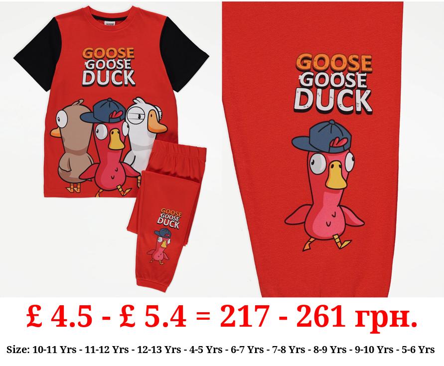 Goose Goose Duck Red Short Sleeve Pyjamas