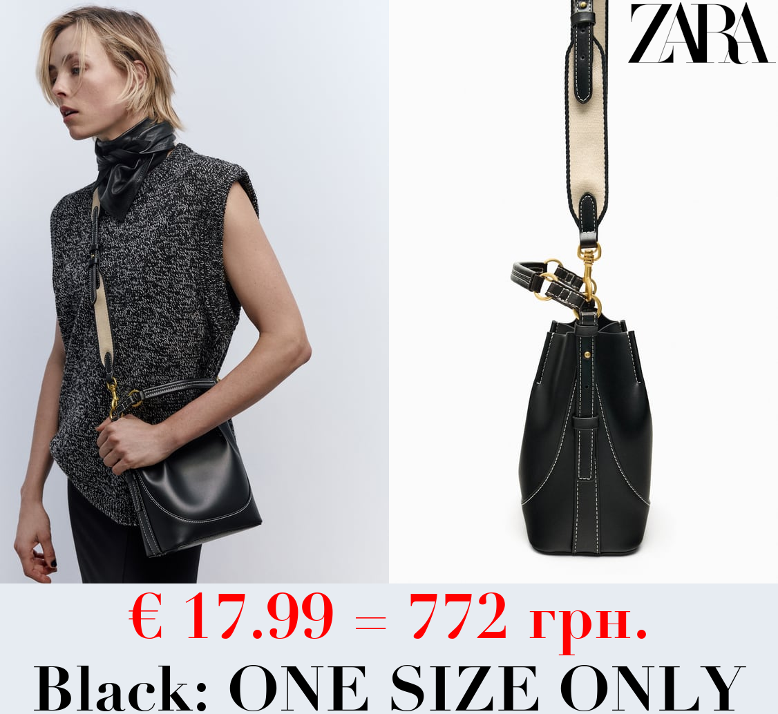 BUCKET BAG WITH TOPSTITCHING