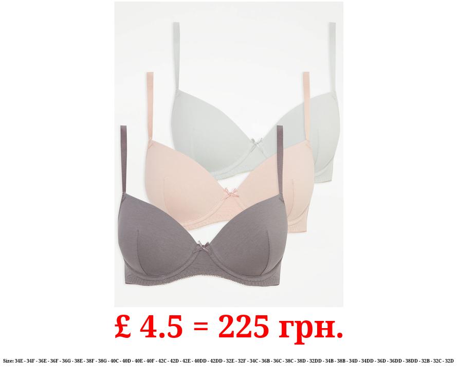 T-Shirt Underwired Bras 3 Pack