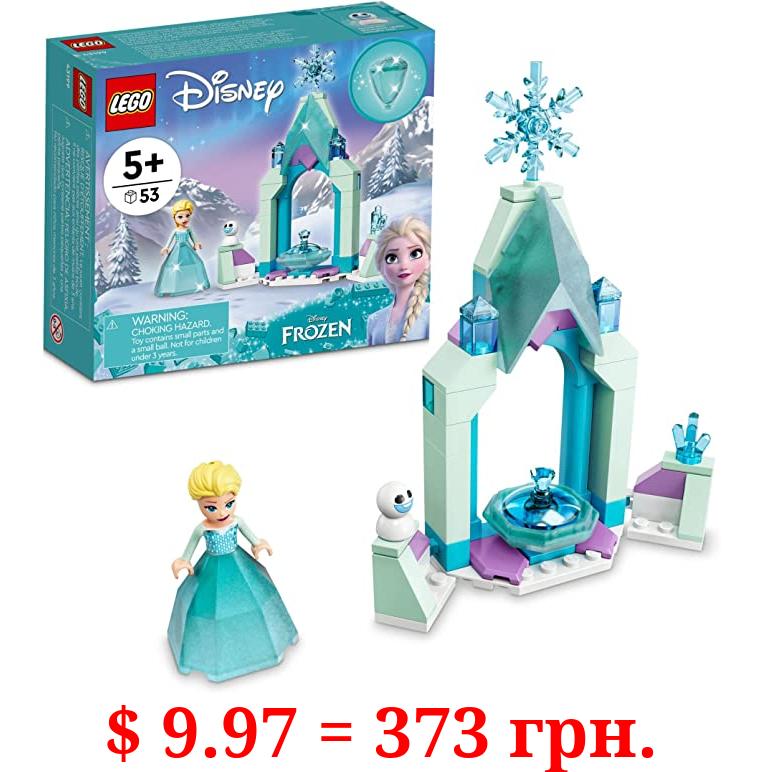 LEGO Disney Princess Elsa’s Castle Courtyard 43199 Building Toy Set for Kids, Girls, and Boys Ages 5+ (53 Pieces)