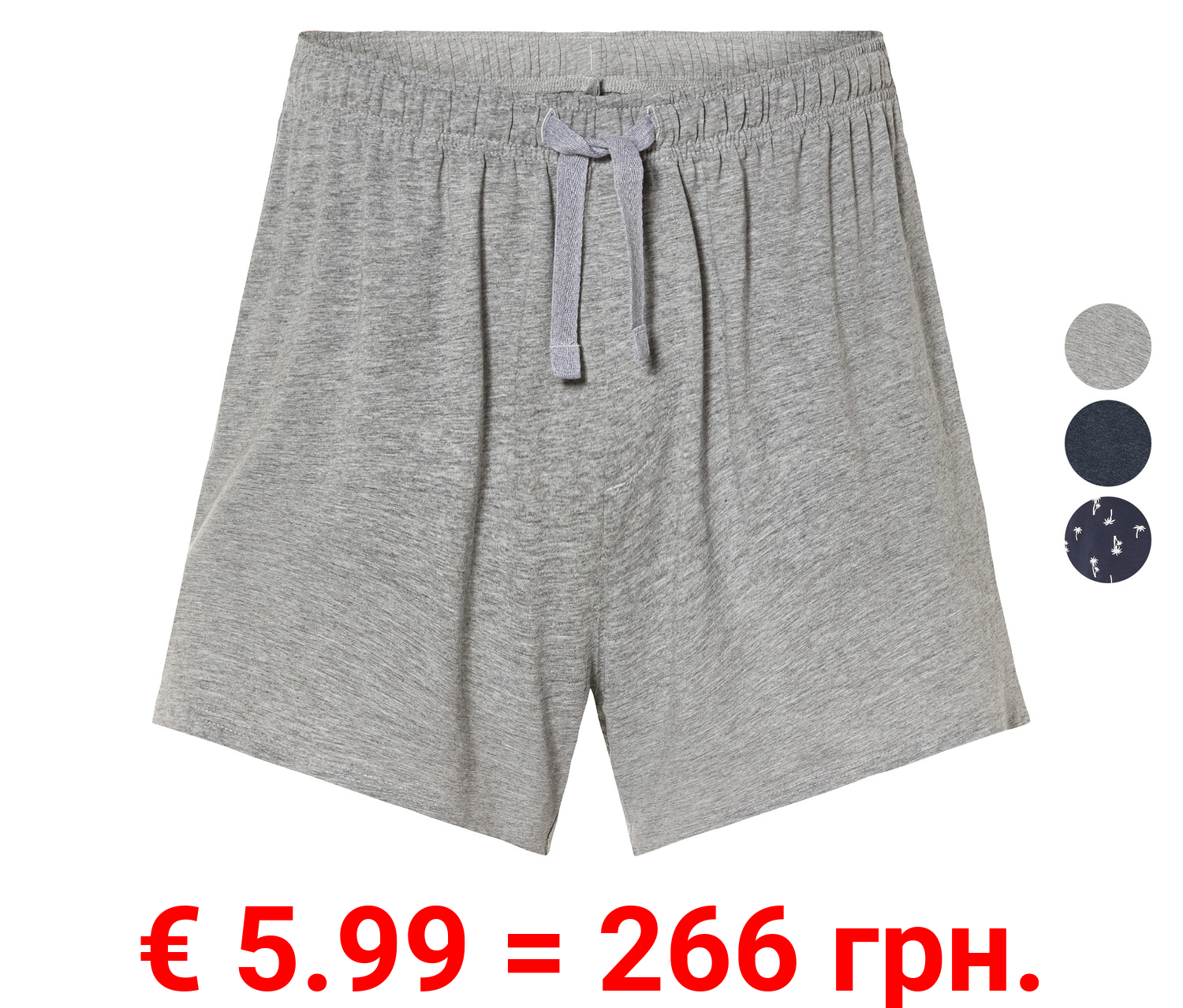 LIVERGY® Herren Schlafhose, kurz, mit Gummizugbund