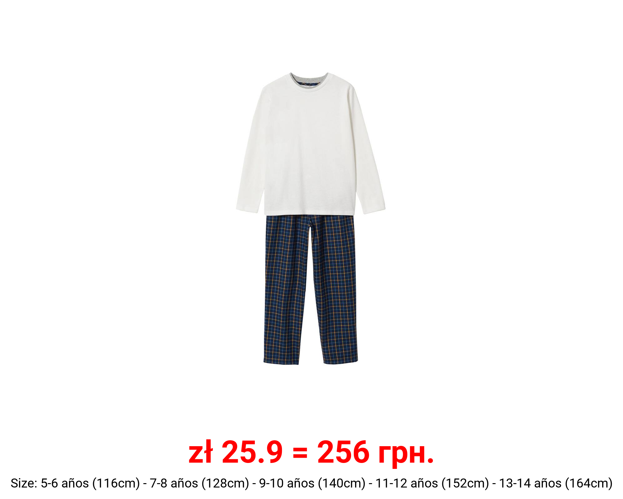 Pijama dos piezas largo cuadros