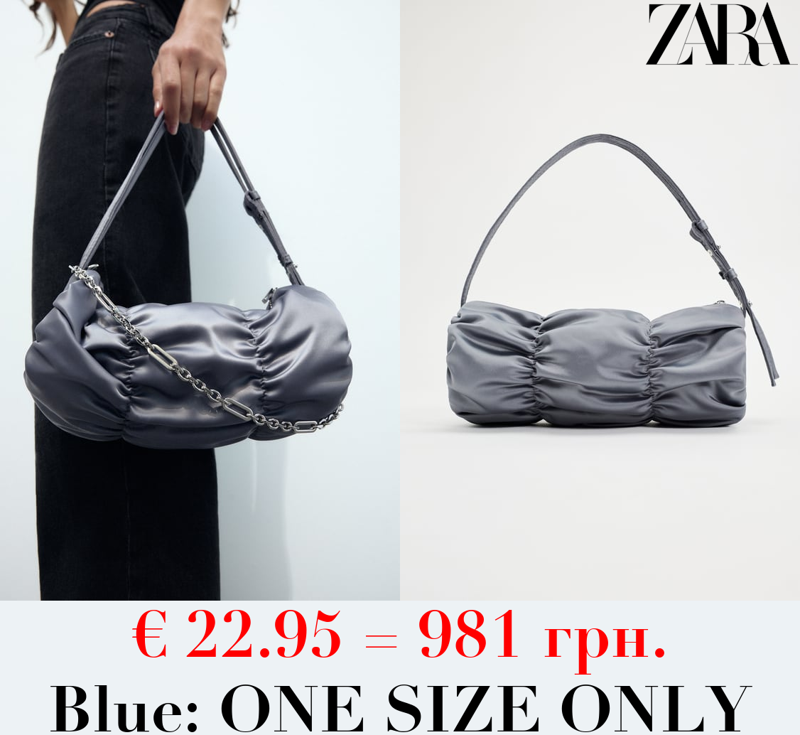 SATIN SHOULDER BAG WITH GATHERED DETAIL